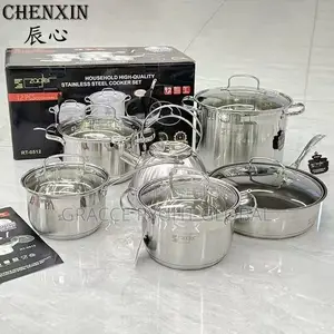 12pcs Stainless Cooking Pot Set and Kettle