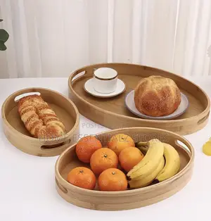 3 Pieces Set of Bamboo Serving Fruits Trays