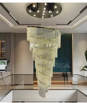 Large Spiral Design Crystal Chandelier for Staircase Hallway