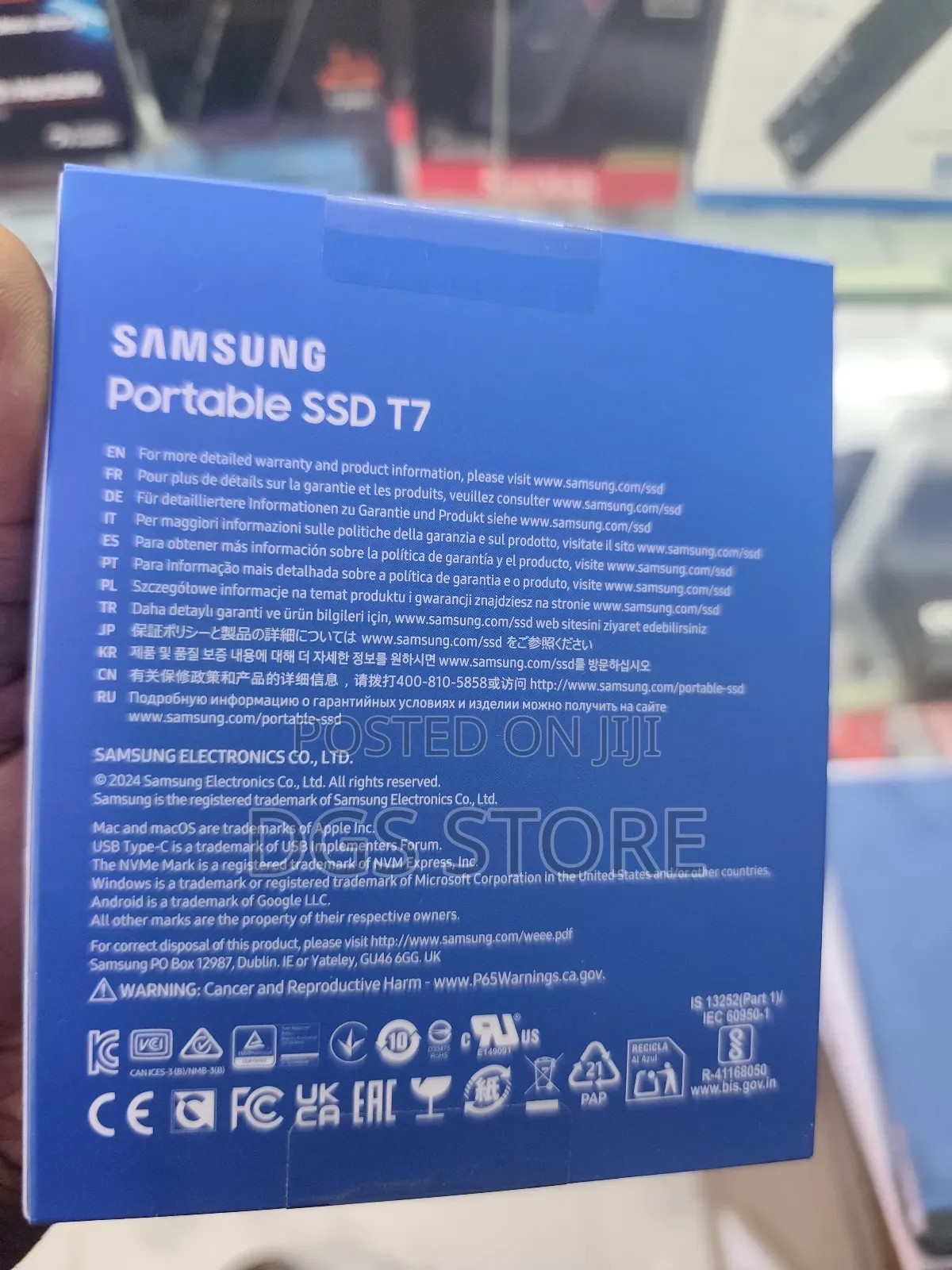 Samsung Portable T7 2tb SSD 1050mbs