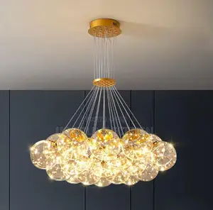 Modern Glossy Glass Ball Led Chandeliers, Ceiling Chandelier