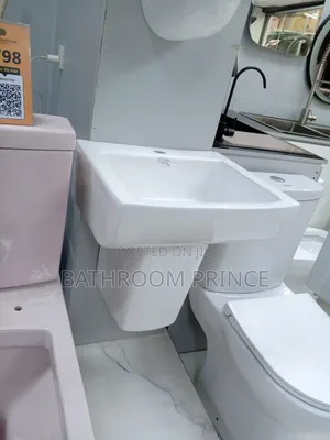 Square Wall Hung Basin and Pedestal