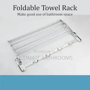 Foldable Stainless Steel 60cm Towel Rack With Hook