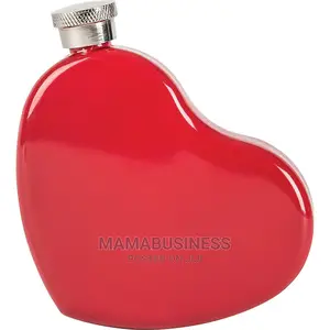 Heart-Shaped Stainless Steel Hip Liquor Flask - Red