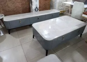Set of Marble Top Center Table and Tv Stand.
