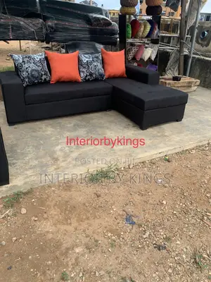 L-Shaped Fabric Sofa Made With Quality and Sleek Materials