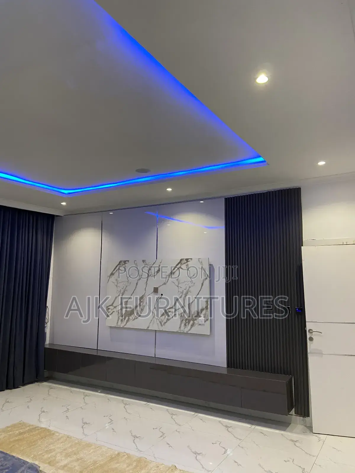 Glossy Television Wall Console Unit
