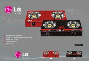 Two Burner L.G Gas Cooker With Glass Top