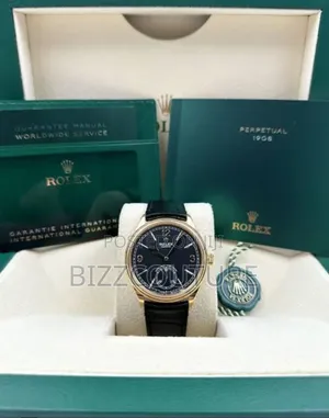 Original Rolex Black Leather Strap Watch in Store