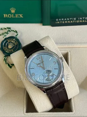 Original Rolex Brown Genuine Leather Strap Watch in Store