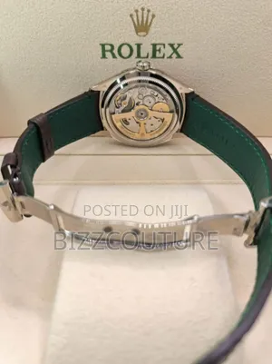 Original Rolex Green Genuine Leather Strap Watch in Store