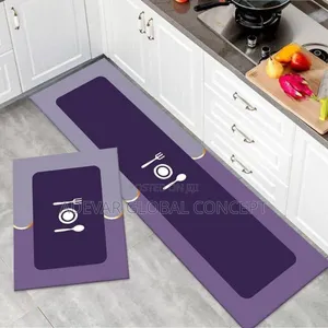 2in1 Medium Absorbent Kitchen Runner Mat 120*50 by 80*50cm