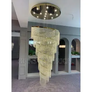 Large Spiral Design Crystal Chandelier