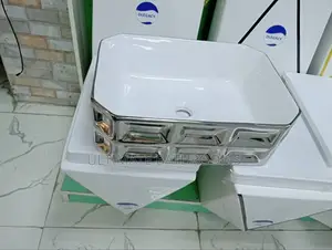 Silver Mixed With White Design Counter Top Wash Hand Basin