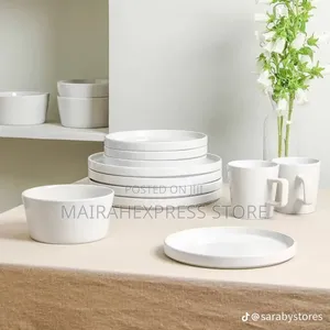 16pcs White Luxury Stoneware Dinner Set