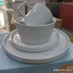 16pcs White Luxury Stoneware Dinner Set