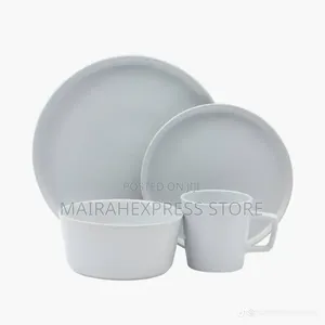 16pcs White Luxury Stoneware Dinner Set