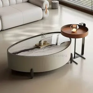 Two in One Center Table With Marble