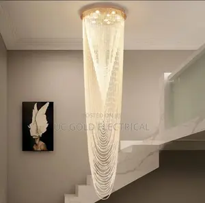 Stair Chandelier Modern Minimalist Duplex Villa Building Mid