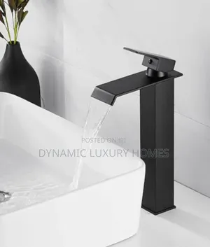 England Matt Black Waterfall Basin Mixer Tap (Hot and Cold)