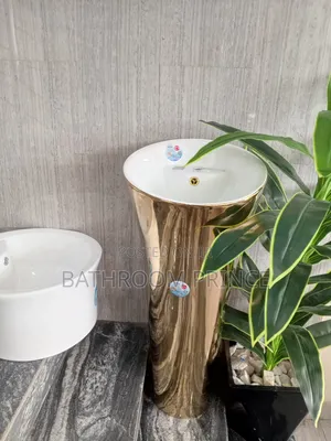 Executive Gold and White Freestanding Wash Basin