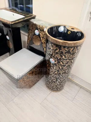 Unique Water Closet With Freestand Wash Basin
