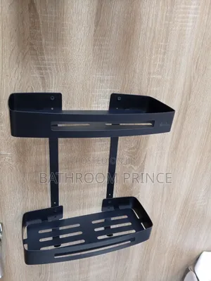 Black Modern Shelf With Two Step