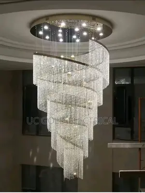 Light Luxury Crystal Chandelier Stainless Steel Highrise