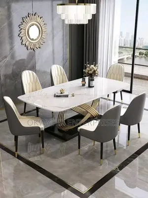 Today Design Marble Top and Leader Chairs Dining Sets