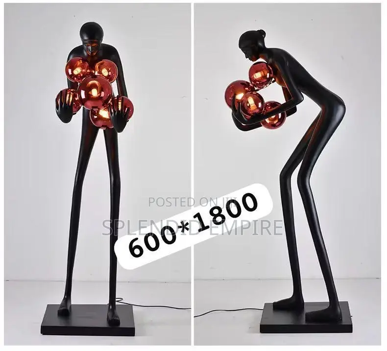 Humanoid Statue Sculpture Floor Lamp Long