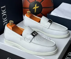 Classic Luxury White and Brown Loafers Shoes