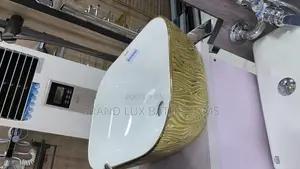 Luxury Gold-Patterned Ceramic Countertop Basin
