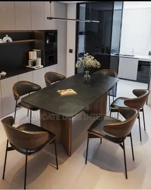 Contemporary 6 Seaters Marble Top Dining Table