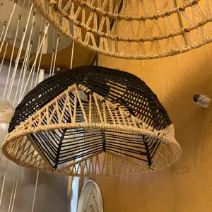 Woven Pendant Light Rattan Lampshade Chandelier