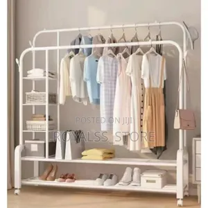 Double Pole Boutique Cloth Hanger Shoe Rack