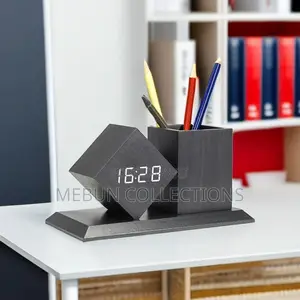 Pen Stand With Digital Clock