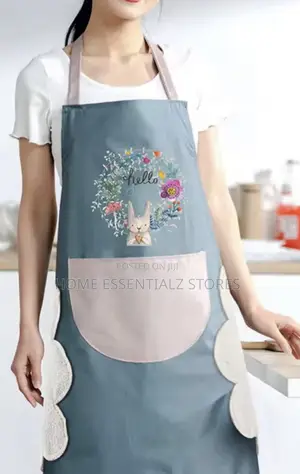 2 Pieces Set of Kitchen Aprons With Pocket and Side Napkins