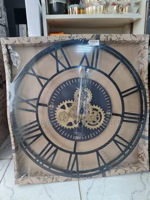 Black Roman Clock Large
