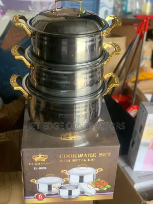 3 Set Cookware With Metal Lid