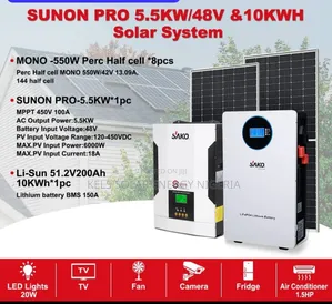 5.5kva Solar System With Solar Panels Nd Lithium Battery