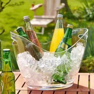 Acrylic Ice Bucket - Transparent, Perfect for Cooling