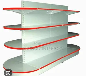 Red And White Circular Supermarket Shelve