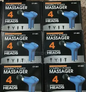 Mini Cordless Massage Gun – 6 Speeds, 4 Heads