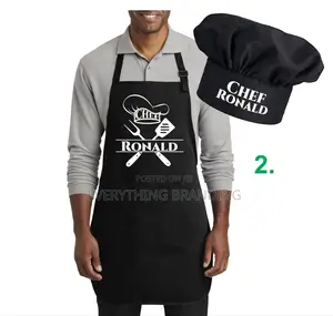 Catering Apron With Cap Printing for Chefs Food Vendors