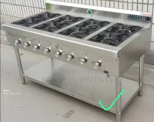 8 Burner Industrial Stainless Steel Gas Cooker