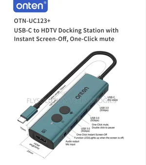 Onten Uc123+ Usb-C to HDTV Dock Station