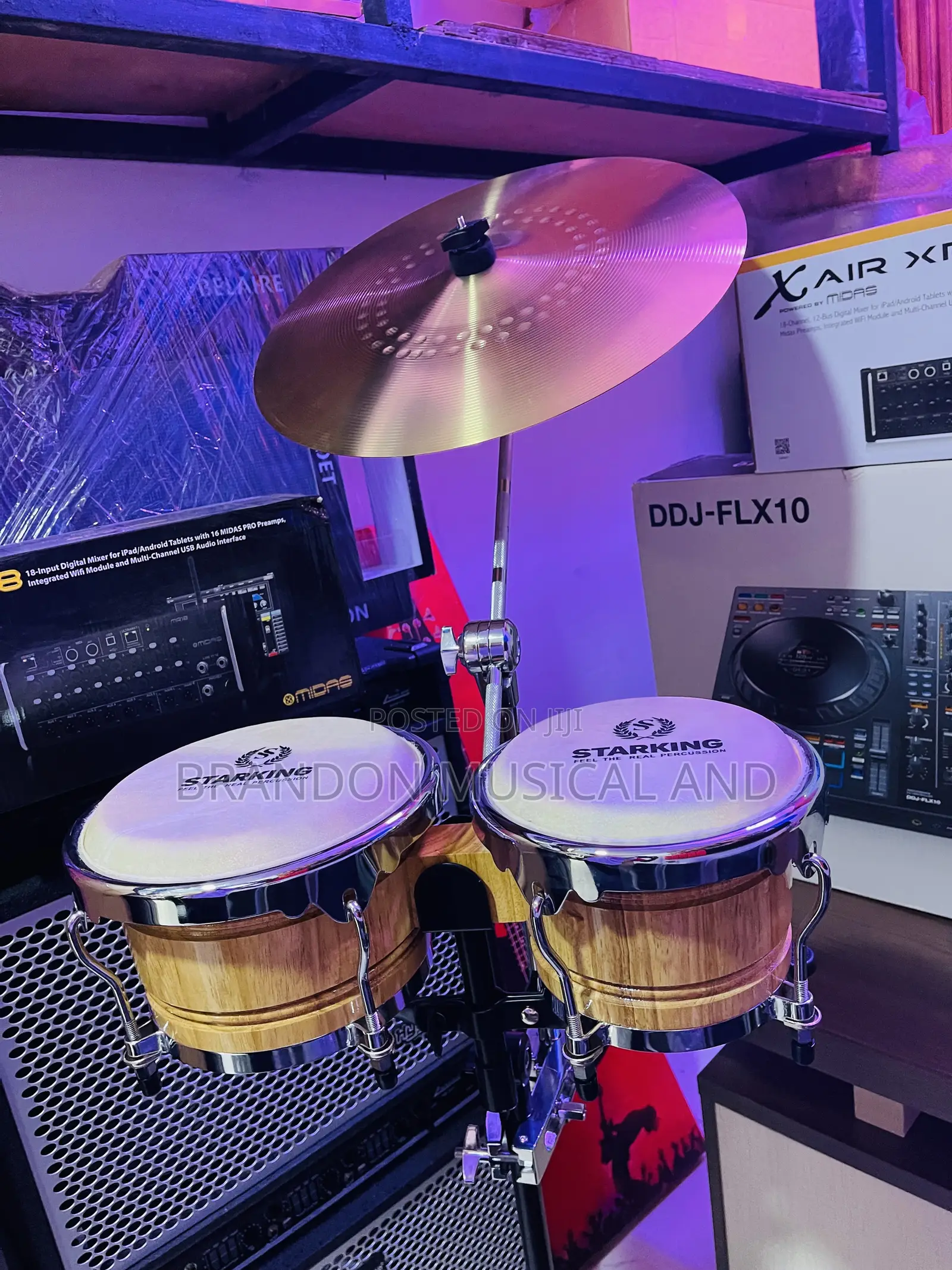 Professional Bongo Drum With Cymbals