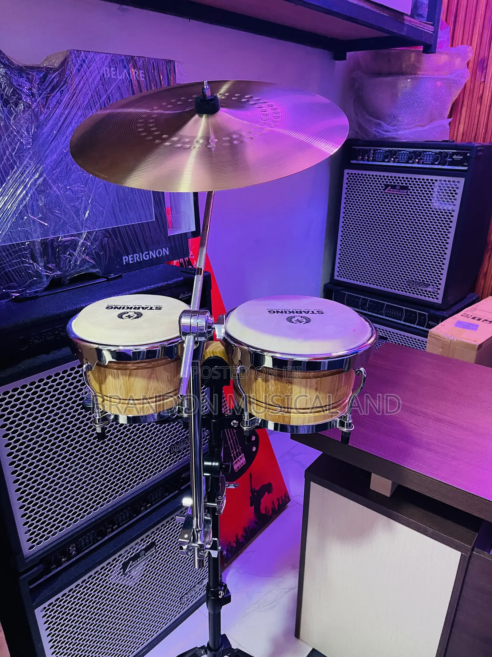 Professional Bongo Drum With Cymbals