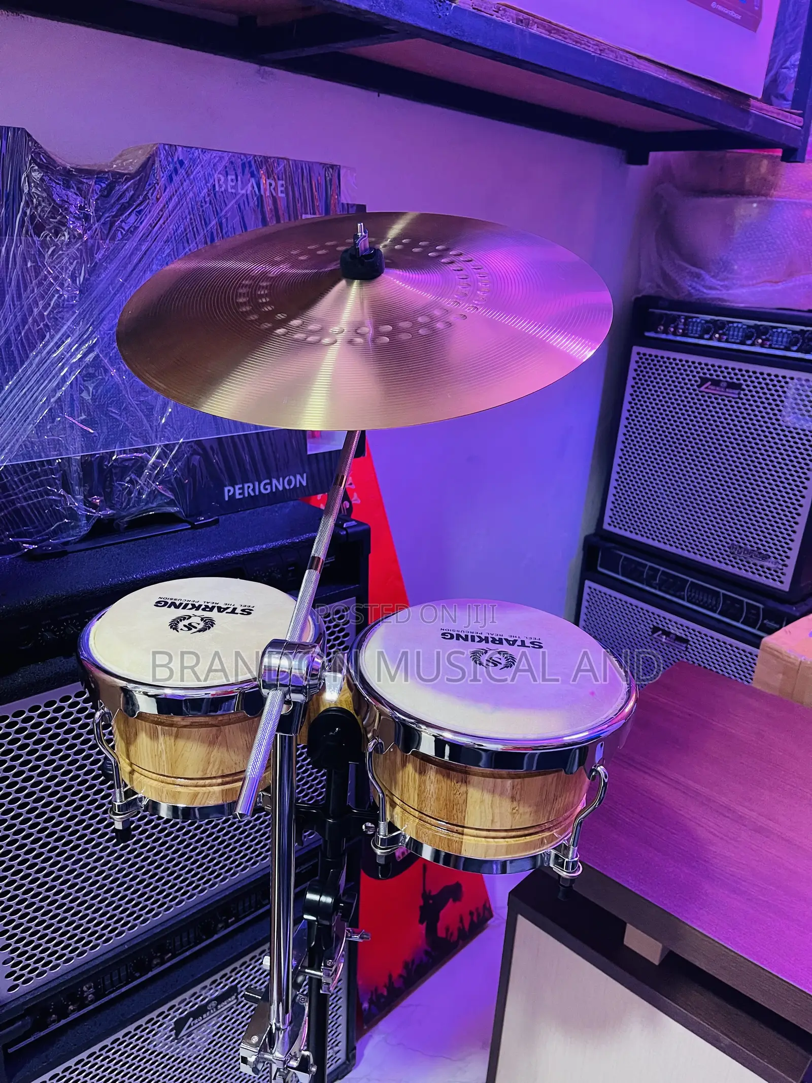 Professional Bongo Drum With Cymbals