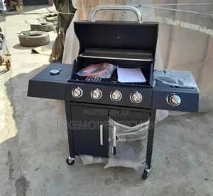 4 Burner Industrial BBQ Machine With Side Cooker Gas.